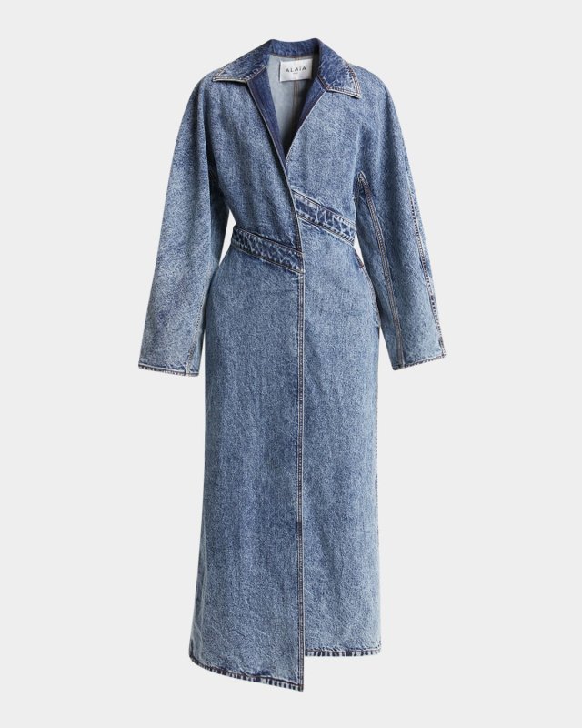 Wrap Denim Trench Coat